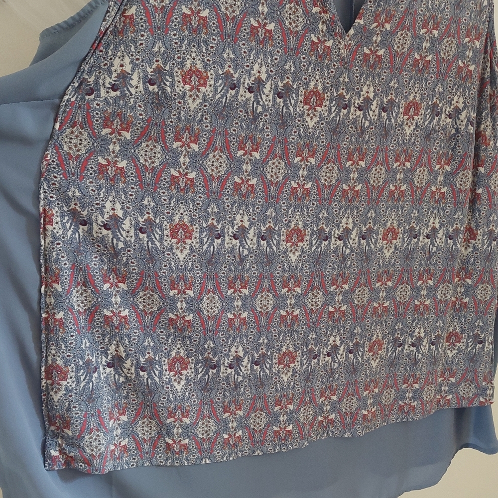 Penningtons Blue & Muted Mauve Choose Happiness Sleeveless Top 3X - Picture 5 of 13